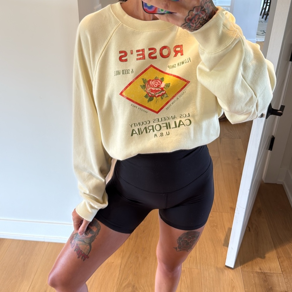 Old Navy Cream Crew Neck Sweater with Graphic Design